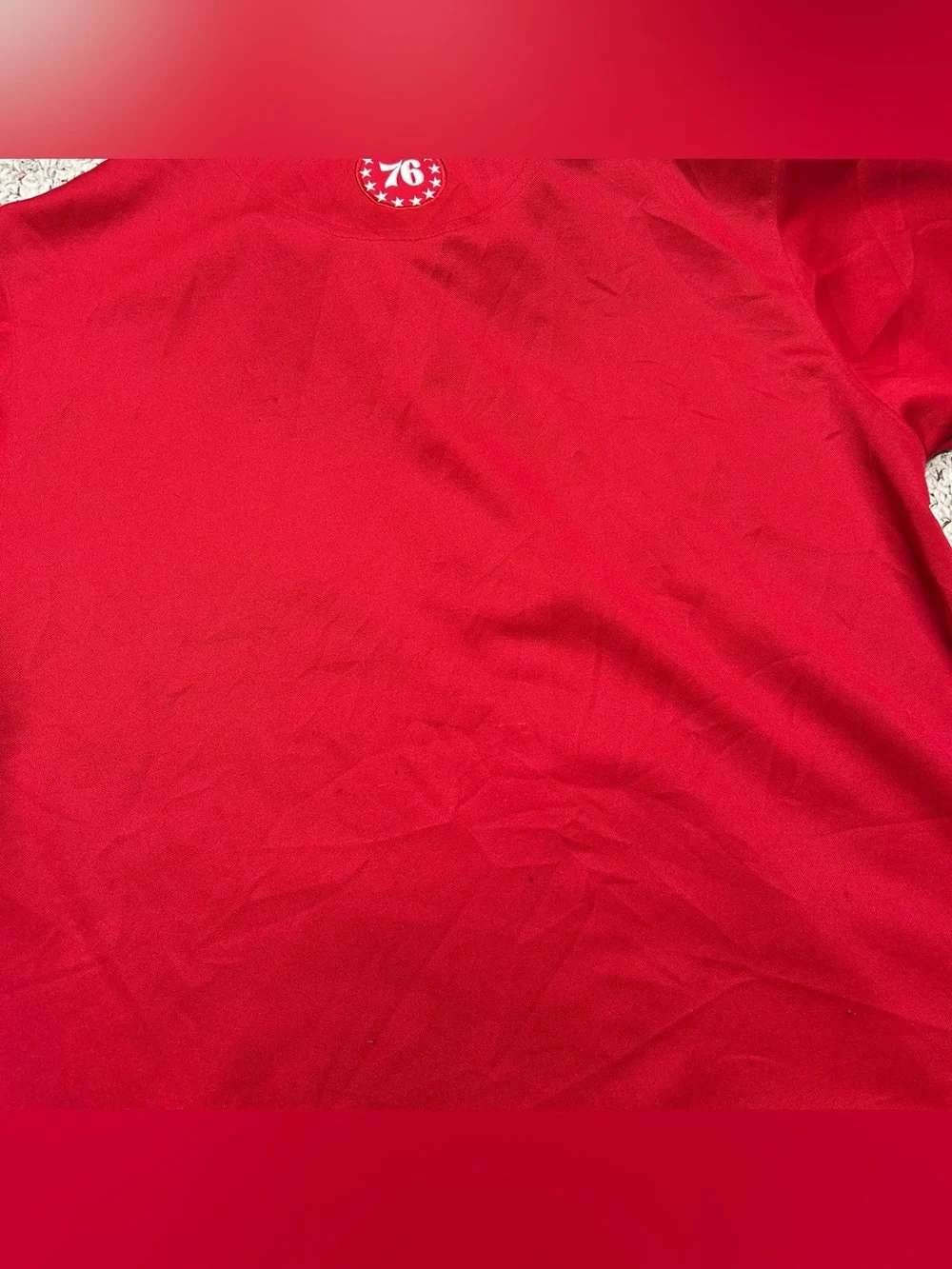 Nike Philadelphia 76ers Warm Up Shooting Shirt Large Red Snap Button Vintage 90s